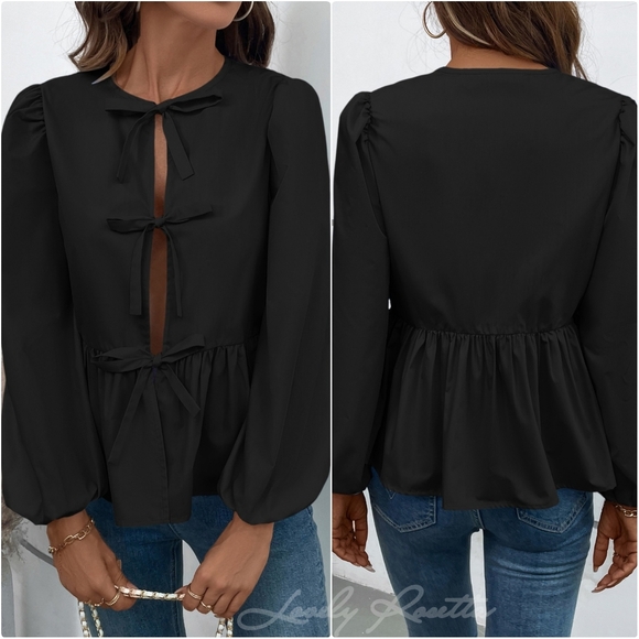 Classic Tied Front Blouse - Picture 8 of 13